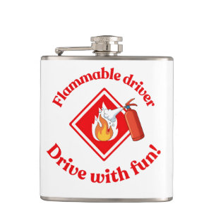 Flammable Driver Trucker Gift Funny ADR Hazmat Heupfles