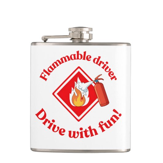 Flammable Driver Trucker Gift | Funny ADR Hazmat Heupfles (Voorkant)