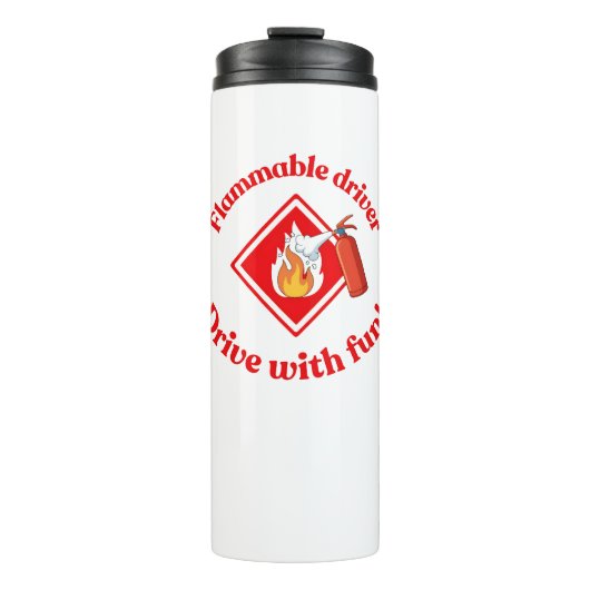 Flammable Driver Trucker Gift | Funny ADR Hazmat Thermosbeker (Voorkant)