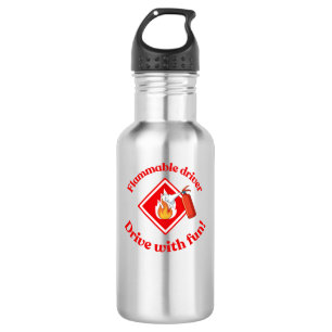 Flammable Driver Trucker Gift Funny ADR Hazmat Waterfles
