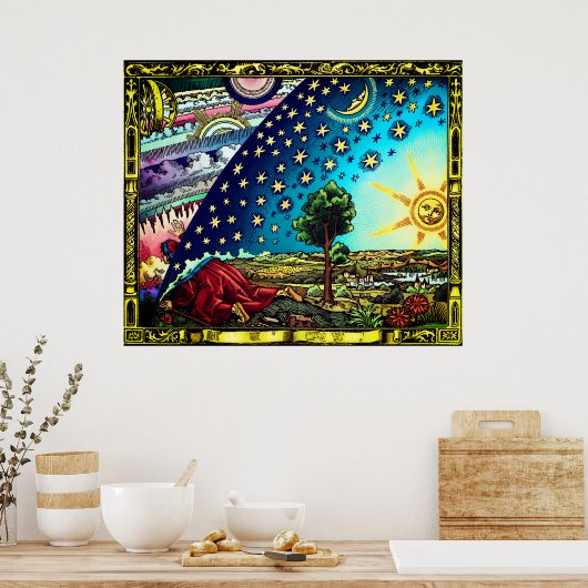 Flammarion Dome Tint Poster - Flat Earth Dome (Keuken)