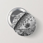 Flammarion Engraving Black And White Ronde Button 5,7 Cm (Voorkant /achterkant)