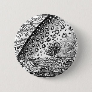 Flammarion Engraving Black And White Ronde Button 5,7 Cm