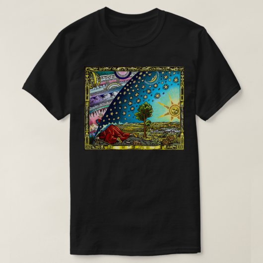 Flammarion Engraving Flat Earth T-shirt (Design voorkant)