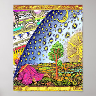 Flammarion Engraving Poster
