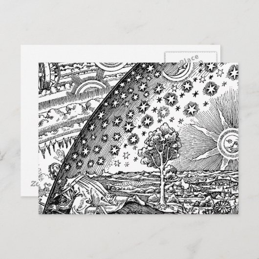 Flammarion Engraving the Sun and the Stars Briefkaart (Voorkant / Achterkant)