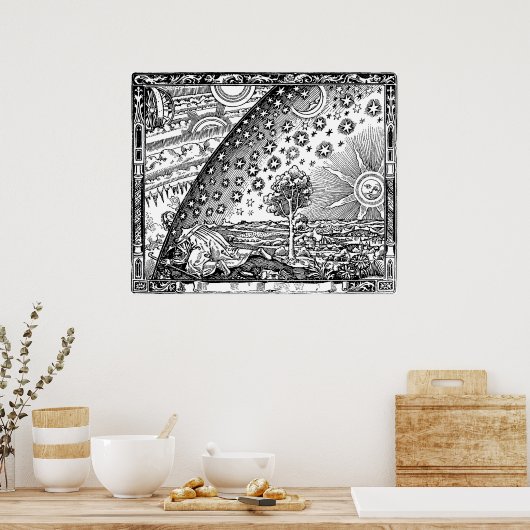 Flammarion Engraving the Sun and the Stars Poster (Keuken)