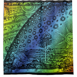 Flammarion Heaven and Earth Engraving Artwork Douchegordijn