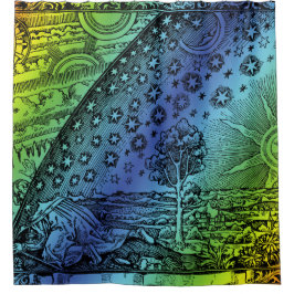 Flammarion Heaven and Earth Engraving Artwork Douchegordijn