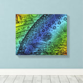 Flammarion Hemel en Aarde Gravure Kunstwerk Canvas Afdruk (Insitu (Houten vloer))