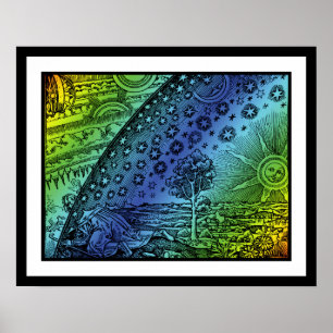 Flammarion Hemel en Aarde Gravure Kunstwerk Poster