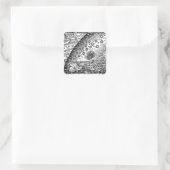  Flammarion Illustratie van het Universum Vierkante Sticker (Tas)