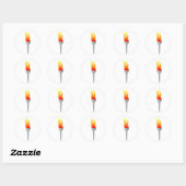 Flammen Fackel flames torch Ronde Sticker (Vel)