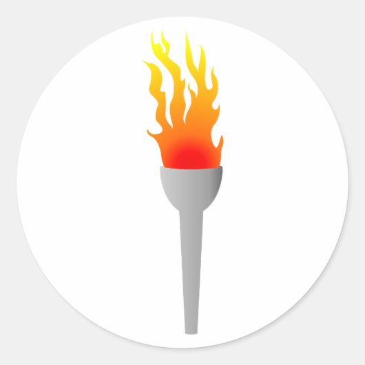 Flammen Fackel flames torch Ronde Sticker (Voorkant)