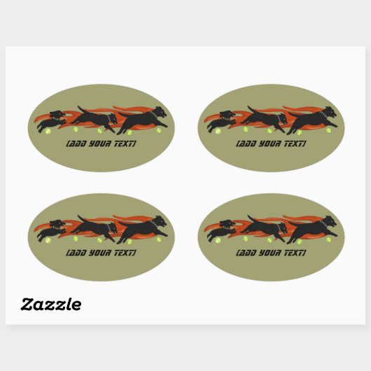 Flamming Flyball Honden Ovale Sticker (Vel)