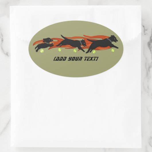 Flamming Flyball Honden Ovale Sticker (Tas)