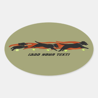 Flamming Flyball Honden Ovale Sticker