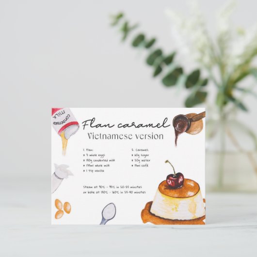 Flan caramel - Ansichtkaart Briefkaart (Staand voorkant)
