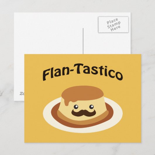 Flan-Tastico! Cute Flan Briefkaart (Voorkant / Achterkant)