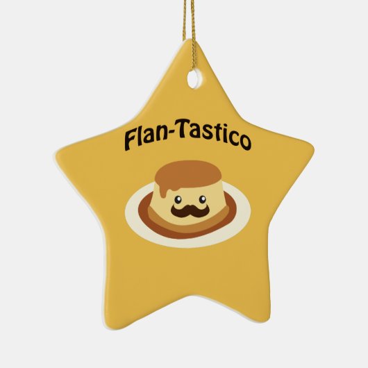 Flan-Tastico! Cute Flan Keramisch Ornament (Rechts)