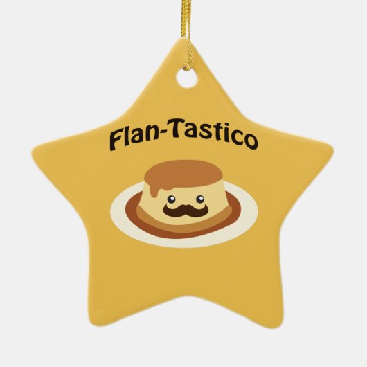 Flan-Tastico! Cute Flan Keramisch Ornament (Achterkant)