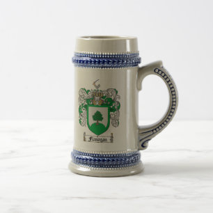 Flanagan Coat of Arms Stein / Flanagan Crest Stein Bierpul