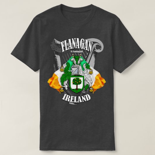 Flanagan familienaam Engels en Iers T-shirt (Design voorkant)