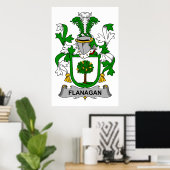 Flanagan Family Crest Poster (Thuiskantoor)