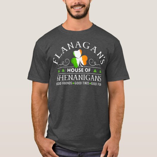 Flanagan  House of Shenanigans St Patricks Day T-shirt (Voorkant)