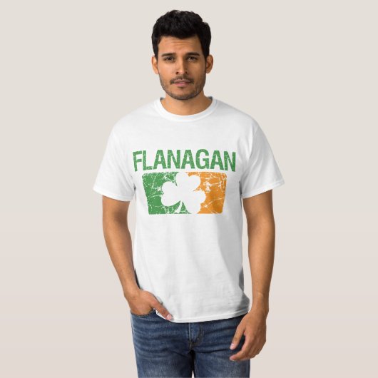 Flanagan Surname Clover T-shirt (Voorkant volledig)
