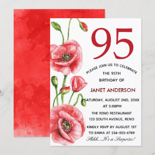 Flanders Poppy Waterverf 95ste verjaardagsfeest Kaart