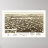 Flandreau, SD Panoramic Map - 1883 Poster (Voorkant)