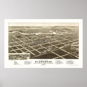 Flandreau, SD Panoramic Map - 1883 Poster