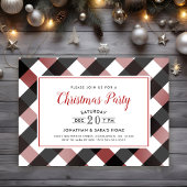 Flanel Border Christmas Party Kaart