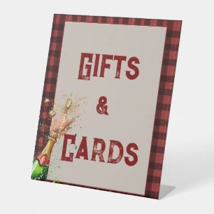 Flanel & bruis winter Bruidsdouche Cadeaus & Kaart Reclamebord Met Voetstuk