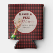 Flanel & bruis winter rood & zwarte bruids-shower blikjeskoeler (Voorkant)