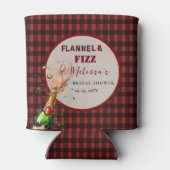 Flanel & bruis winter rood & zwarte bruids-shower blikjeskoeler (Achterkant)