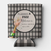 Flanel & bruis winter zwart & wit bruidsdouche blikjeskoeler (Voorkant)