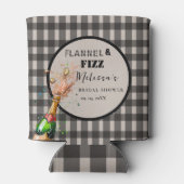 Flanel & bruis winter zwart & wit bruidsdouche blikjeskoeler (Achterkant)