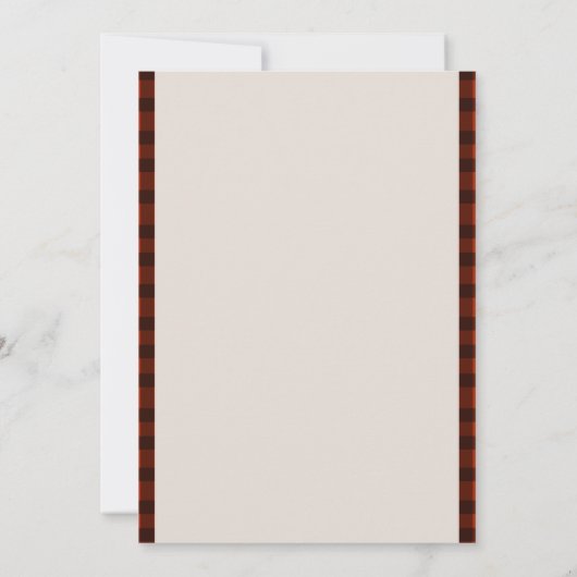 Flanel & bruisend winter rood & zwartKoppel bruilo Kaart (Achterkant)