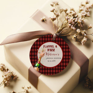 Flanel & bruisende winter rode & zwarte bruidsdouc bedankjes labels