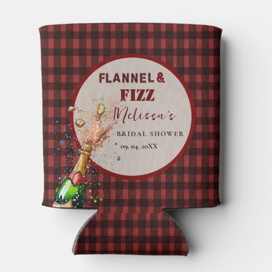 Flanel & bruisende winter rode & zwarte bruidsshow blikjeskoeler (Achterkant)