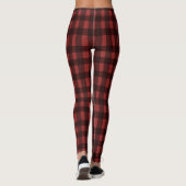 Flanel & bruisende winter rode & zwarte pl Bruidsc Leggings (Achterkant)