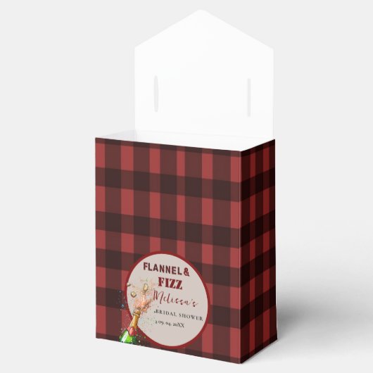 Flanel & bruisende winter rood & zwarte bruidsdouc bedankdoosjes (Geopend)