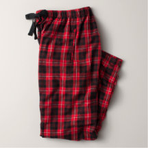 Flanel damespyjama broek in rood en zwart