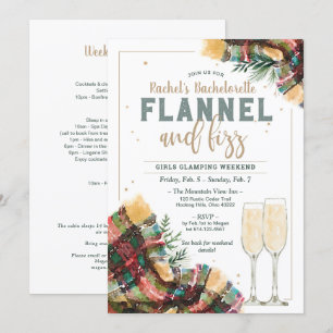 Flanel en Fizz Bachelorette Glamping Uitnodiging