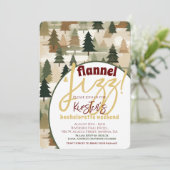Flanel en Fizz Bachelorette Party Rustieke Bossen Kaart (Staand voorkant)
