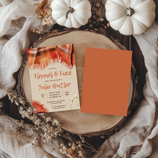 Flanel en Fizz Bruiloftsborrel, Herfst, Oranje Kaart