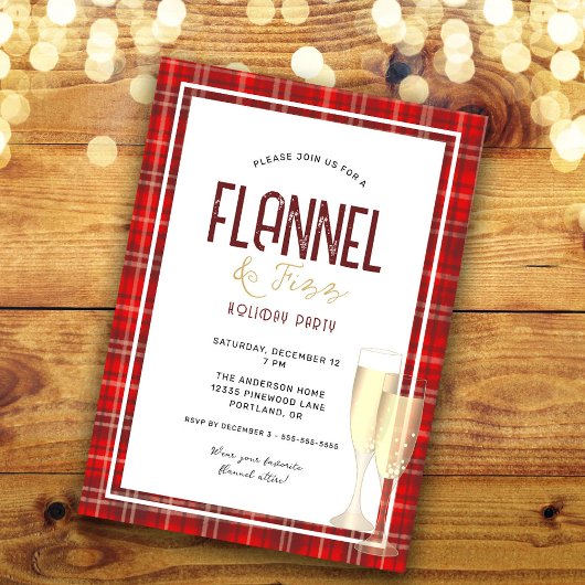 Flanel en Fizz kerstfeestje Kaart