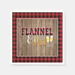Flanel en Fizz Papier Servet - Rood - Hout